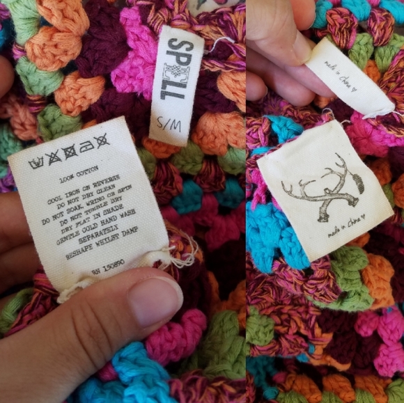 Spell designs Joni rainbow Crochet top S/M tassels - Picture 8 of 8